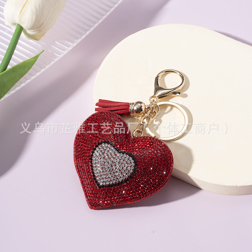 Wholesale Diamond Two-color Love Heart Keychains ACC-KC-ZhiYa059