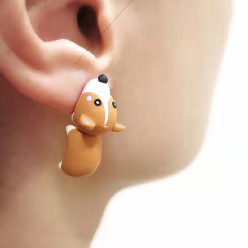 Wholesale Cute Cartoon Dinosaur Shark Painted Ear Studs Earrings