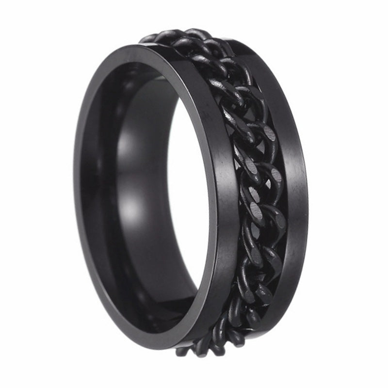 Wholesale Men's Titanium Steel Rotating  Ring
