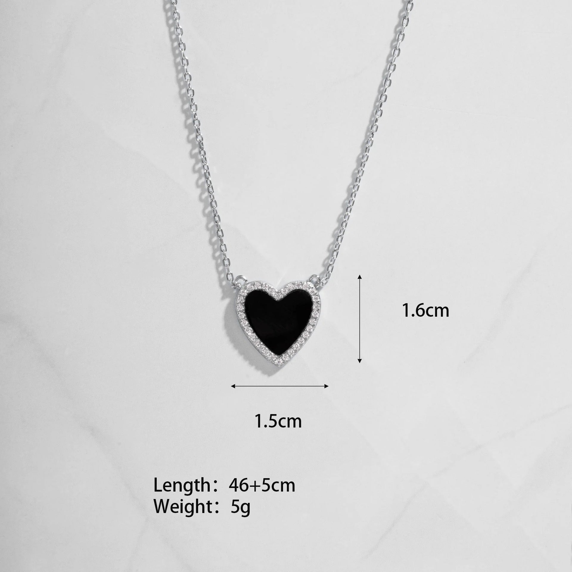Wholesale Diamond-Encrusted Love Stainless Steel Necklace