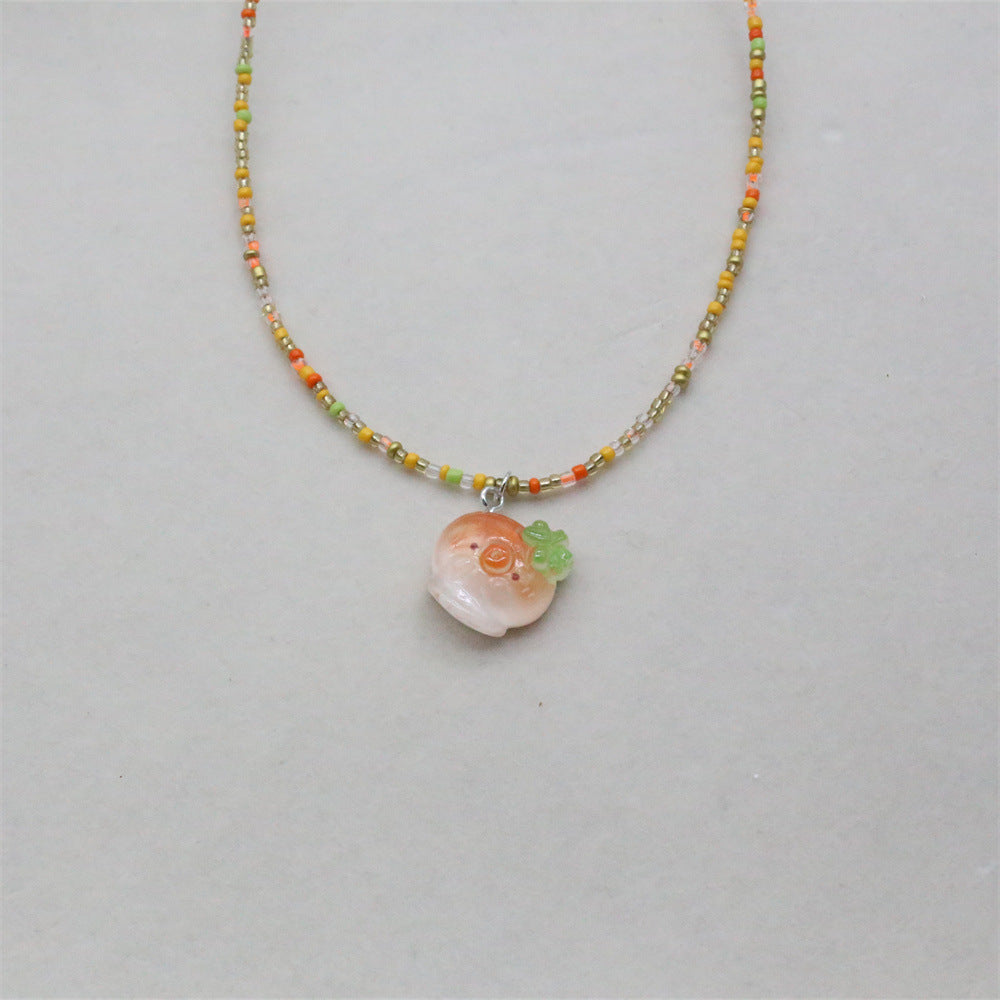 Wholesale Starfish Mermaid Octopus Pendant Rice Bead Necklace