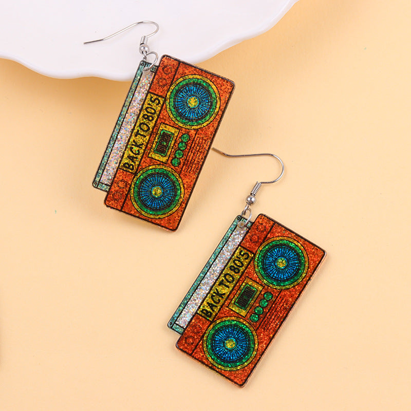 Wholesale  Retro Earrings Colorful Shiny Tape Acrylic Earrings