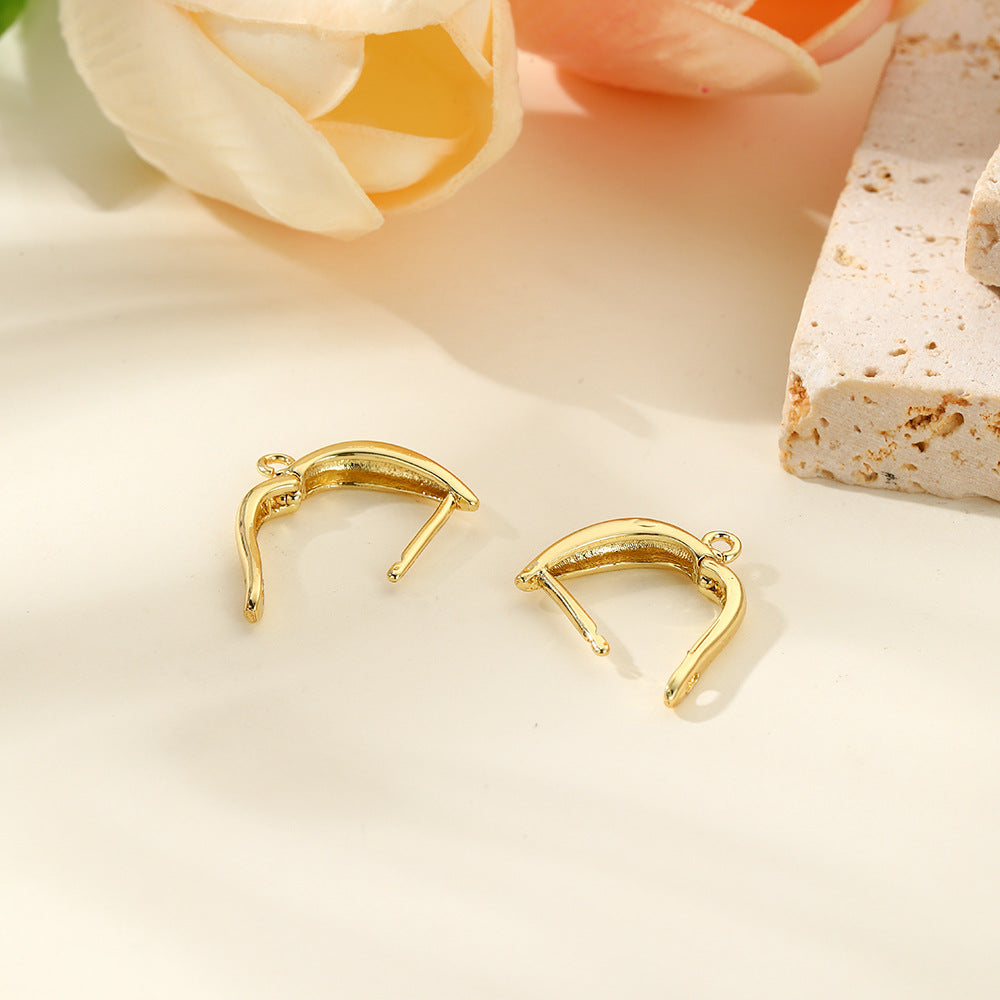 Wholesale Copper plated 18K gold surface U-shaped earrings