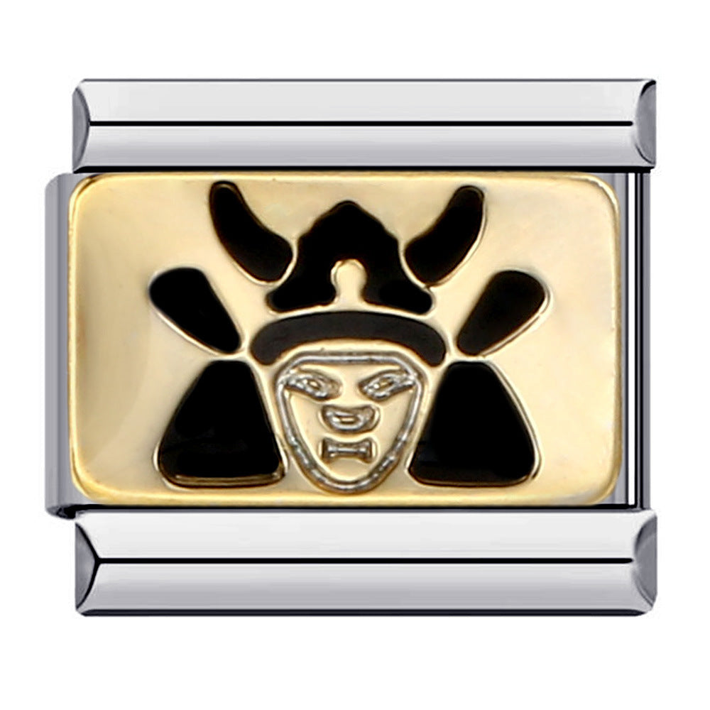 Wholesale   Module Bracelet Titanium Steel Welding Oil Dropping Dark Black Pattern