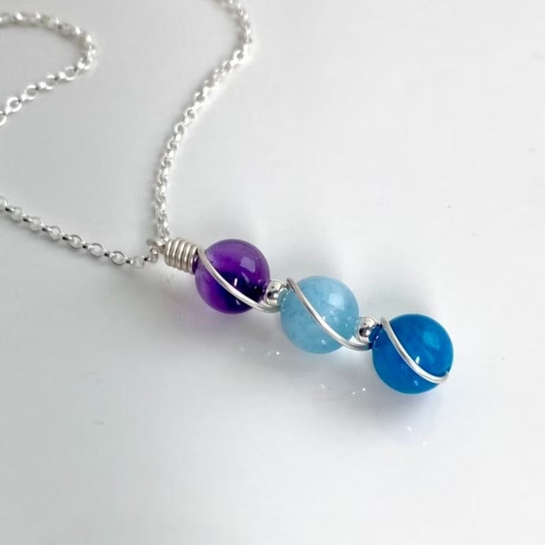 Wholesale Natural Crystal Silver Wire Wrapped Constellation Necklace ACC-NE-RongGuan016