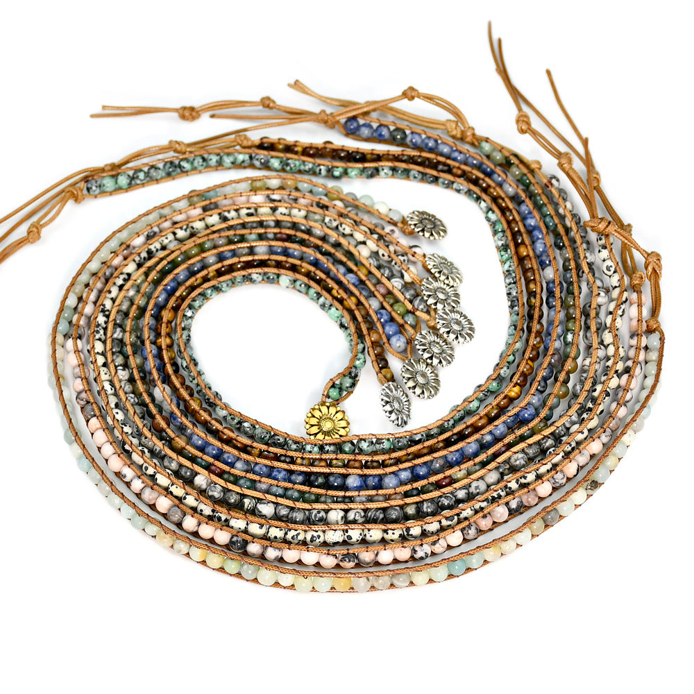 Wholesale Natural Stone Beaded Multi-layer Braided Bracelet ACC-BT-Youf001