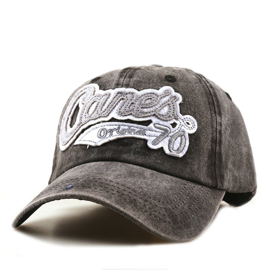 Wholesale Stylish English Letter Baseball Cap Black Dome Short Brim Sun Protection Hat for Outdoor Sports