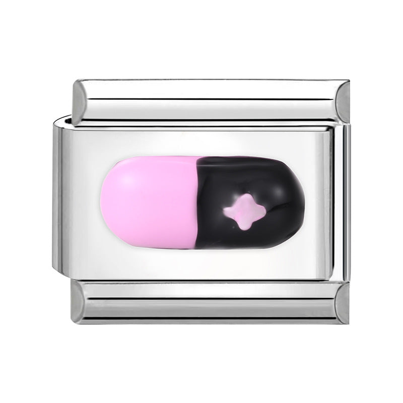 Wholesale 9mm Italian Charm Starter Bracelets DIY square Single Section Creative Stainless Steel Composable Bracelet