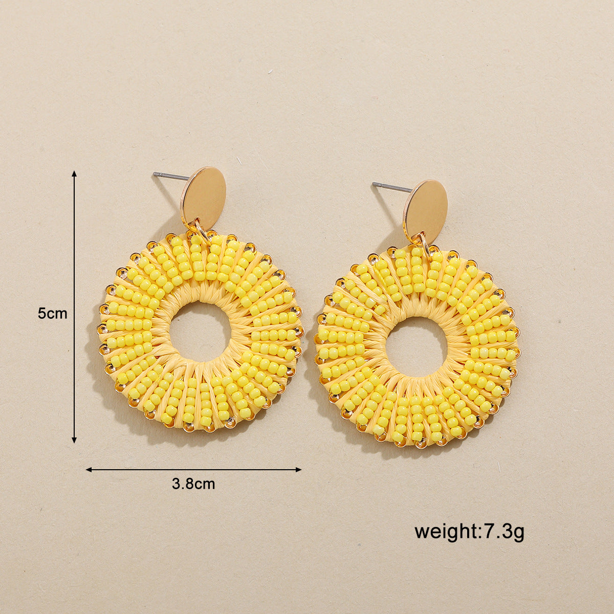 Wholesale Marine Animal  Starfish Shell Color Rice Beads Large Earrings