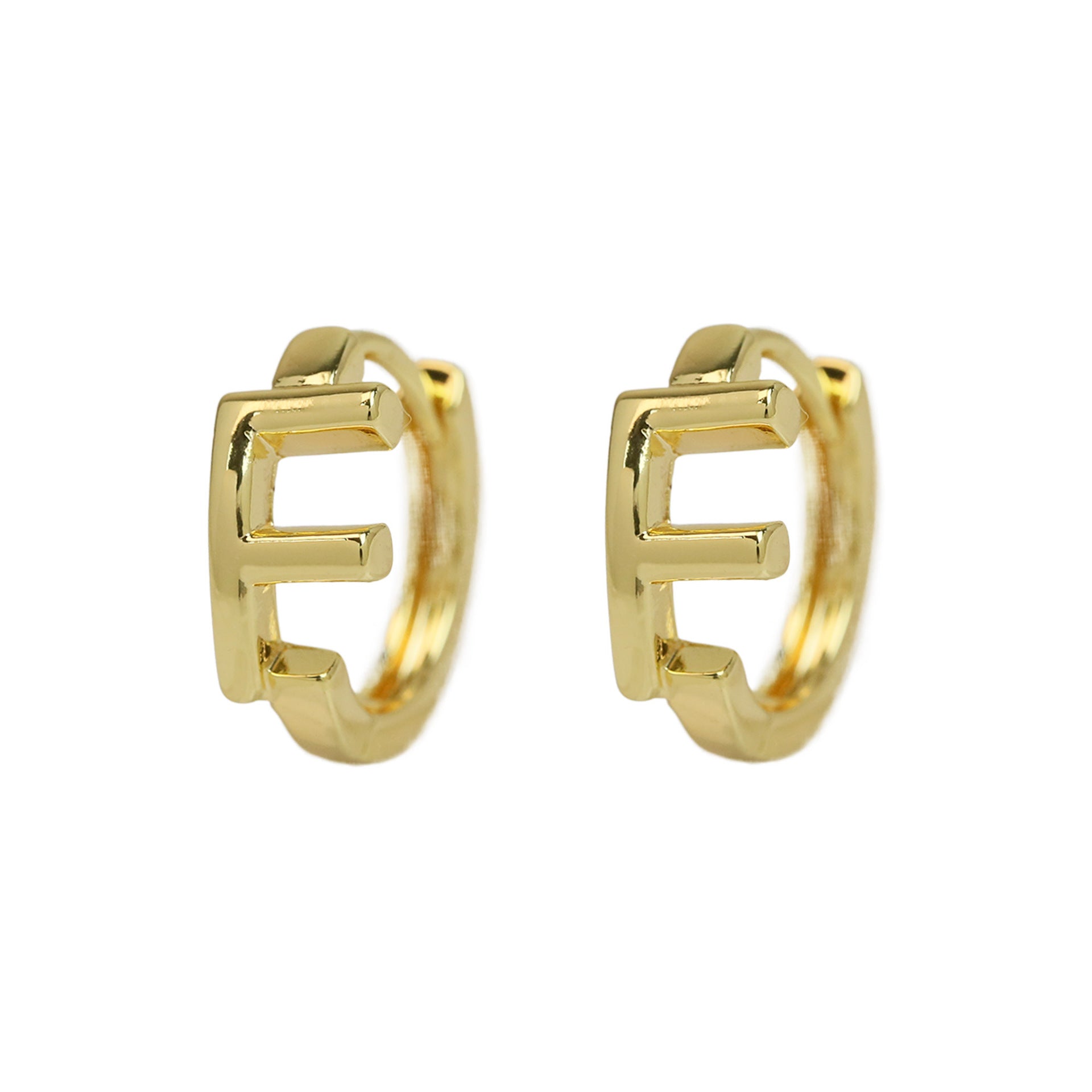 Wholesale 18k gold high-polished brass simple style 26 English letters earrings