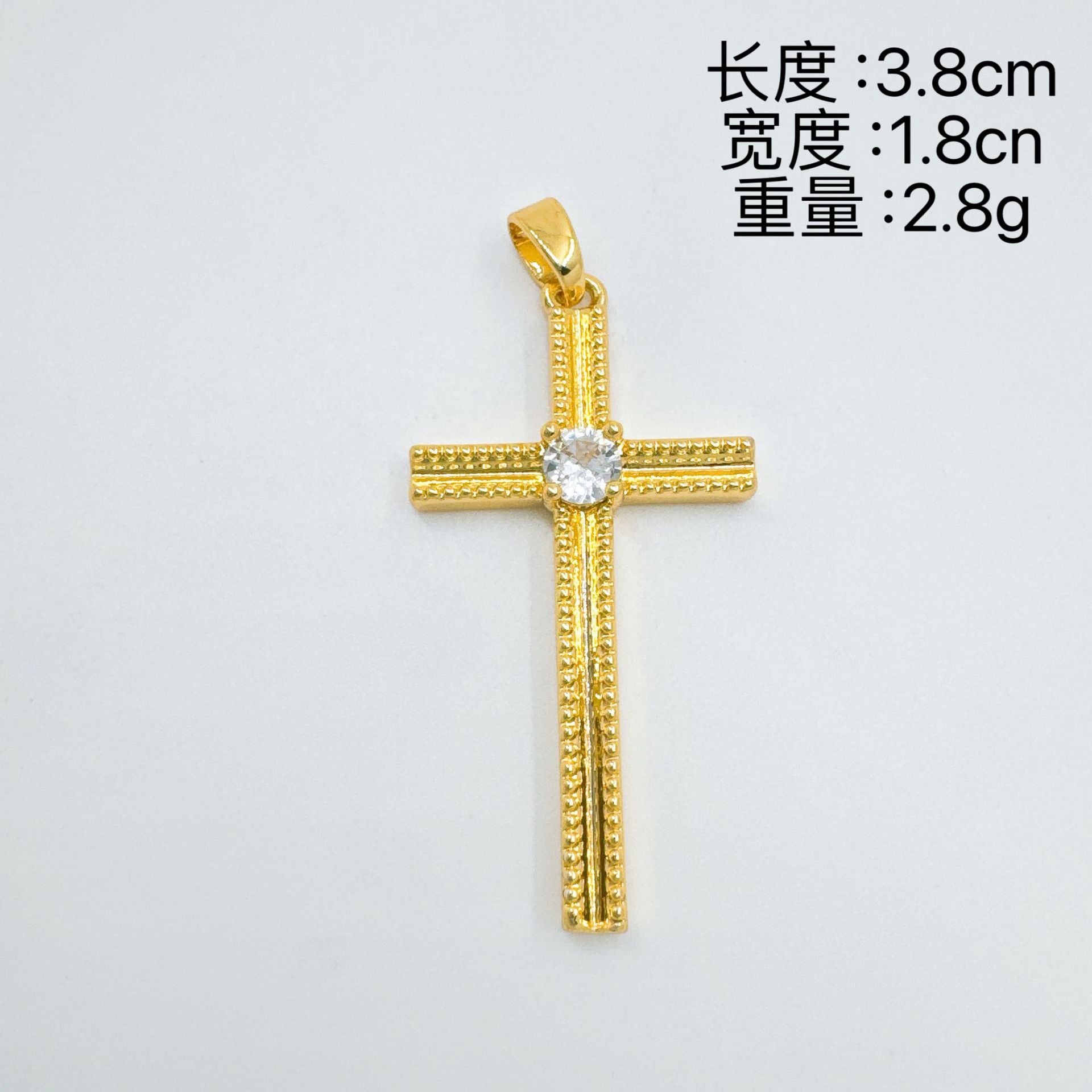 Wholesale Gold Plated Zircon Cross Pendant Jewelry Accessory