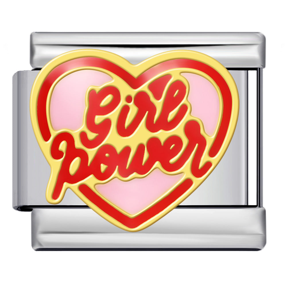 Wholesale Italian  Stainless Steel CharmsGold and Silver Welding Oil Drop DIY Module Charms