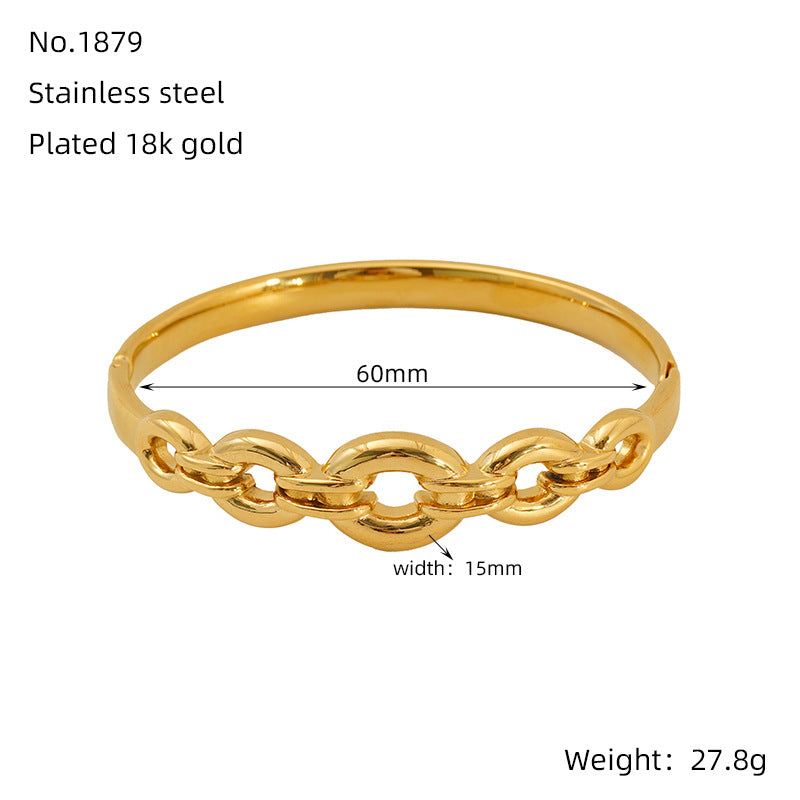 Wholesale Titanium steel gold Cuban bracelet