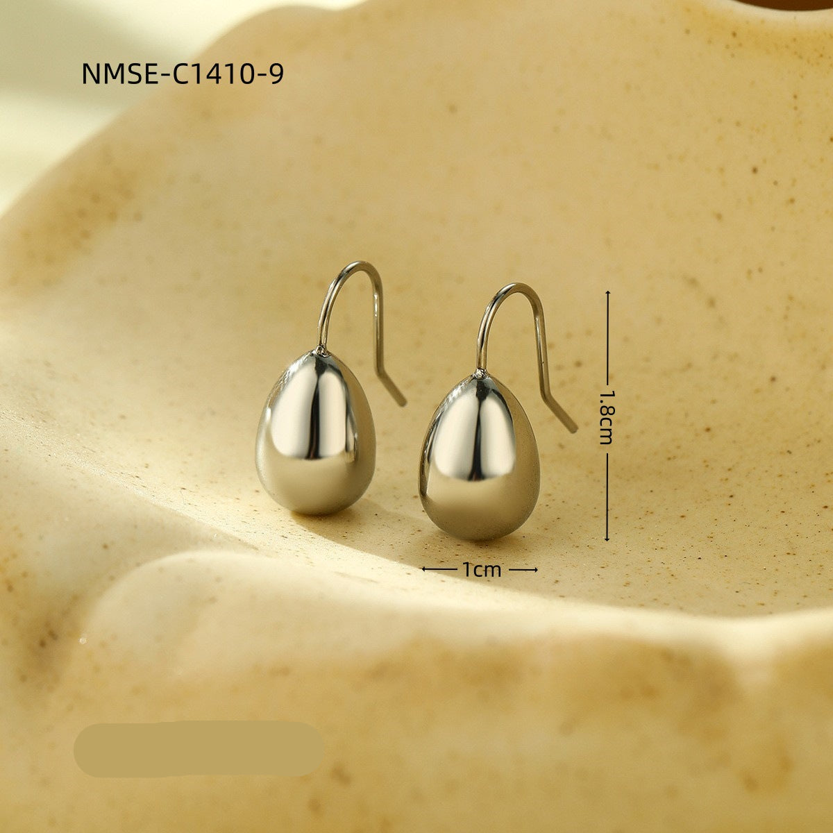 Wholesale Color Oil Drops Bean Stainless Steel Earrings