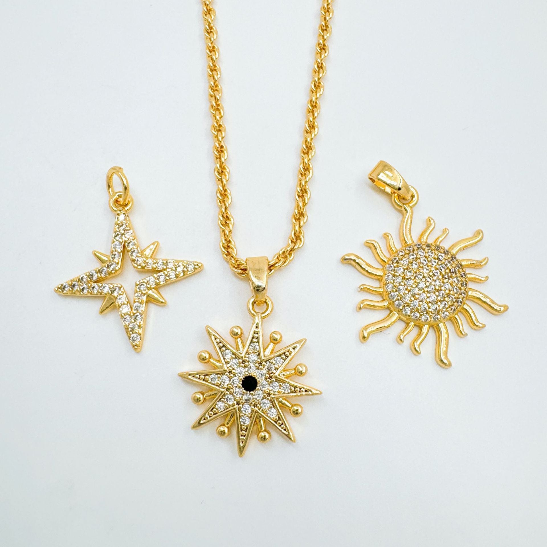 Wholesale Hip-Hop Ins Style Gold Plated Zircon Pendant Necklace for Women Fashion Accessory Boutique Resale