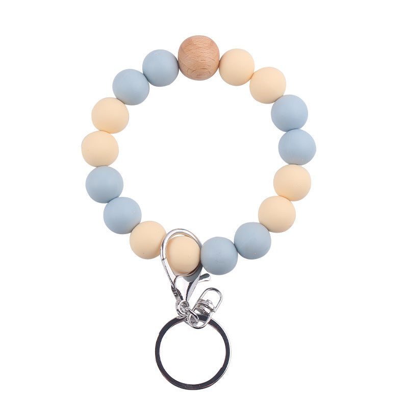 Wholesale Solid Color Silicone Beaded Wrist Keychain ACC-KC-GuangTian062