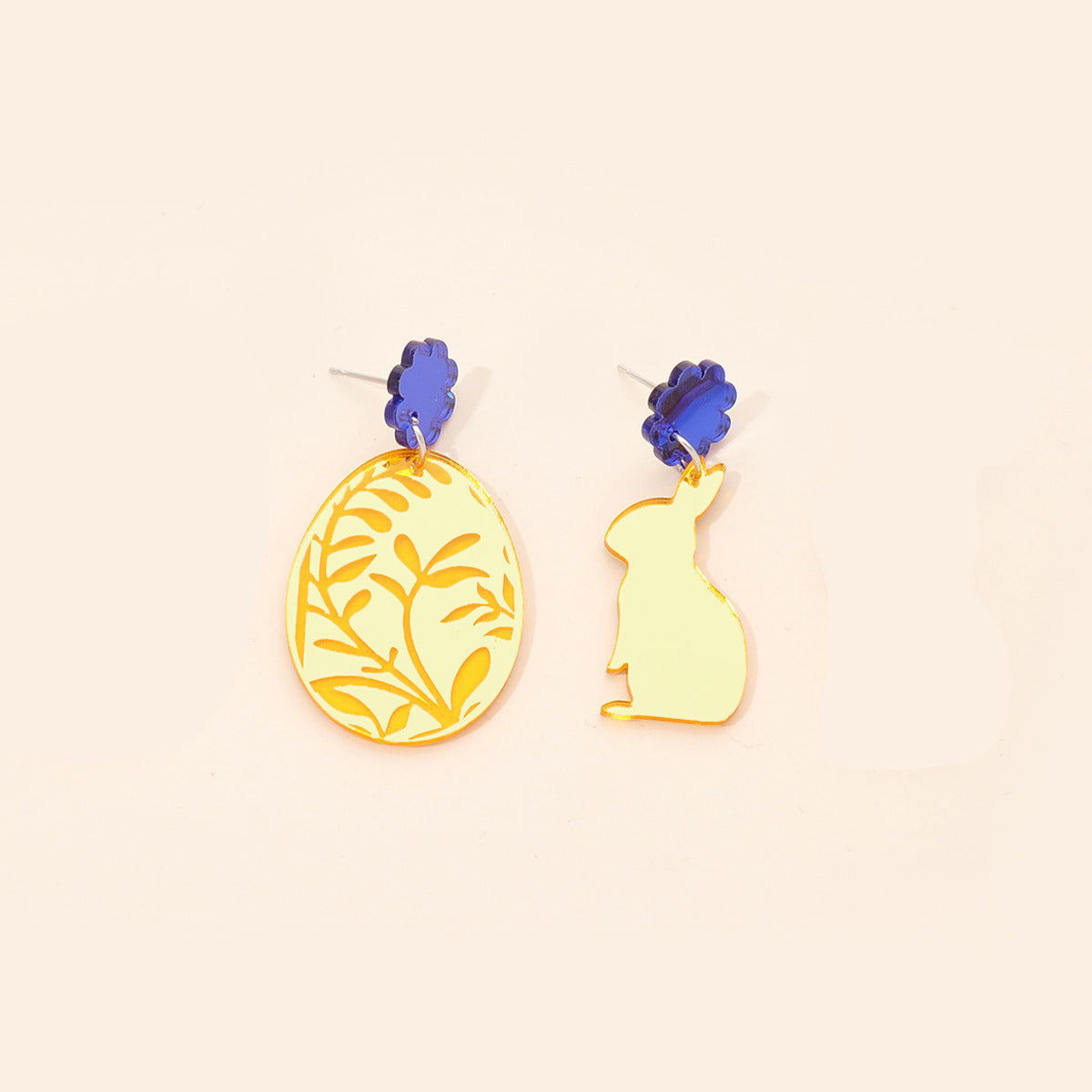 Wholesale Acrylic Cartoon Print Easter Bunny Egg Carrot Earrings
