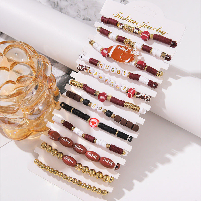 Wholesale Sports High Sense Rugby Handmade Bracelet S