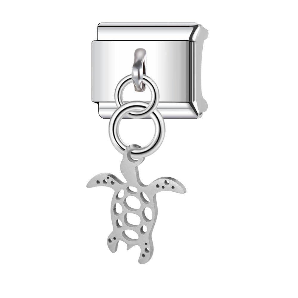 Wholesale Italian Charm Bracelet 9mm DIY Splicing Turtle Shell Stainless Steel Composable Bracelet