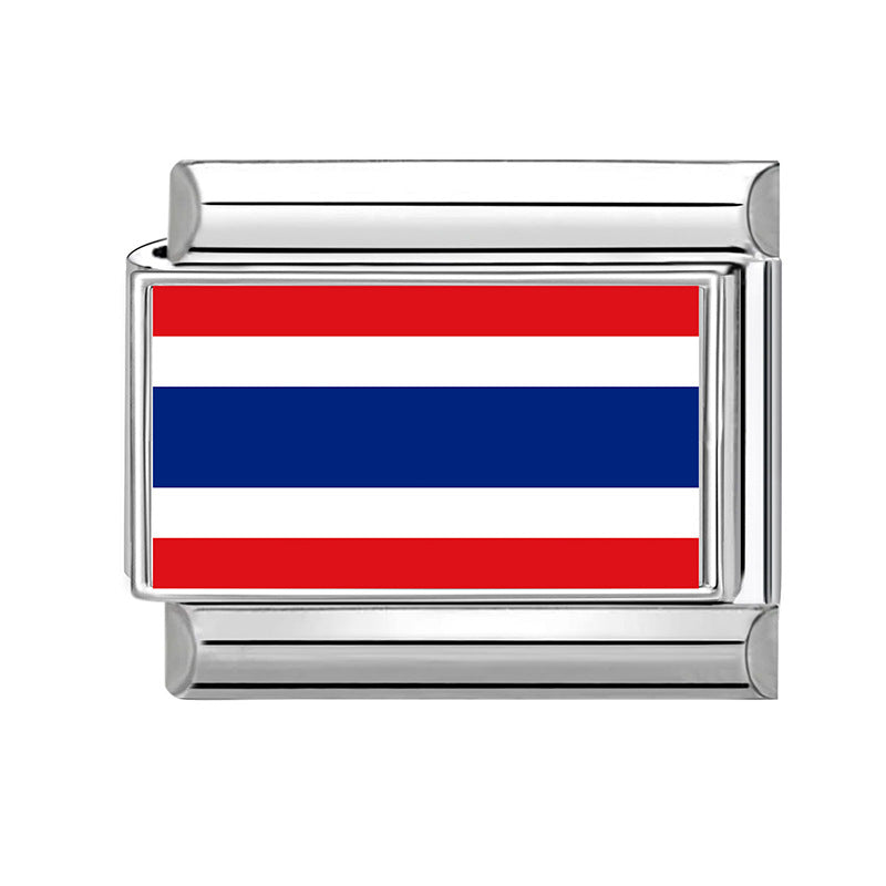 Wholesale 9mm Italian Charm Starter Bracelets DIY Flag Series Stainless Steel Composable Bracelet