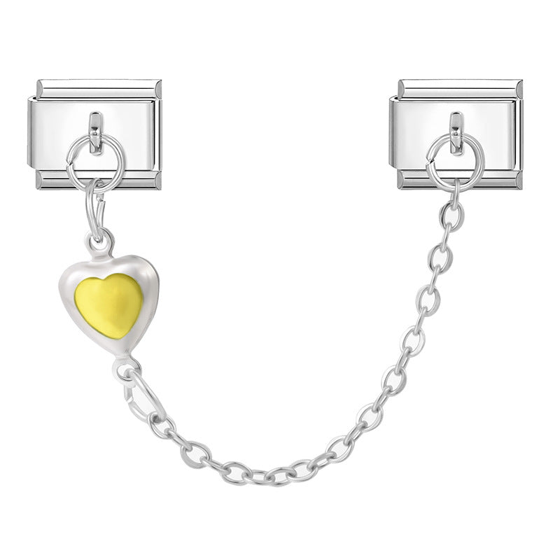 Wholesale Italian Charm Bracelet 9mm DIY Splicing Silver Double Pendant Stainless Steel Composable Bracelet