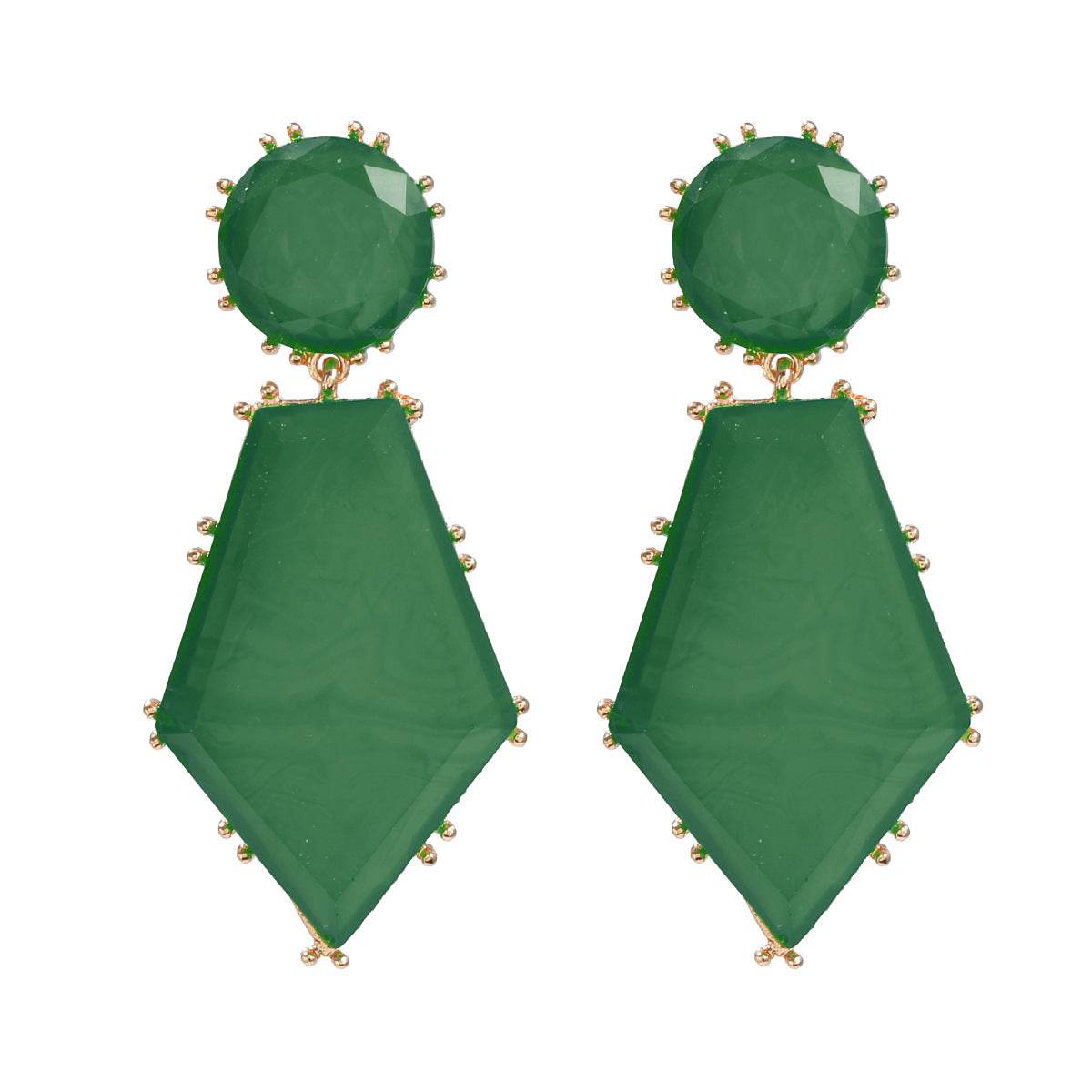 Wholesale Acetic Acid Board Earrings Exaggerated Earrings Round Hexagonal Board Earrings Bohemian Style Jewelry ACC-ES-JL003