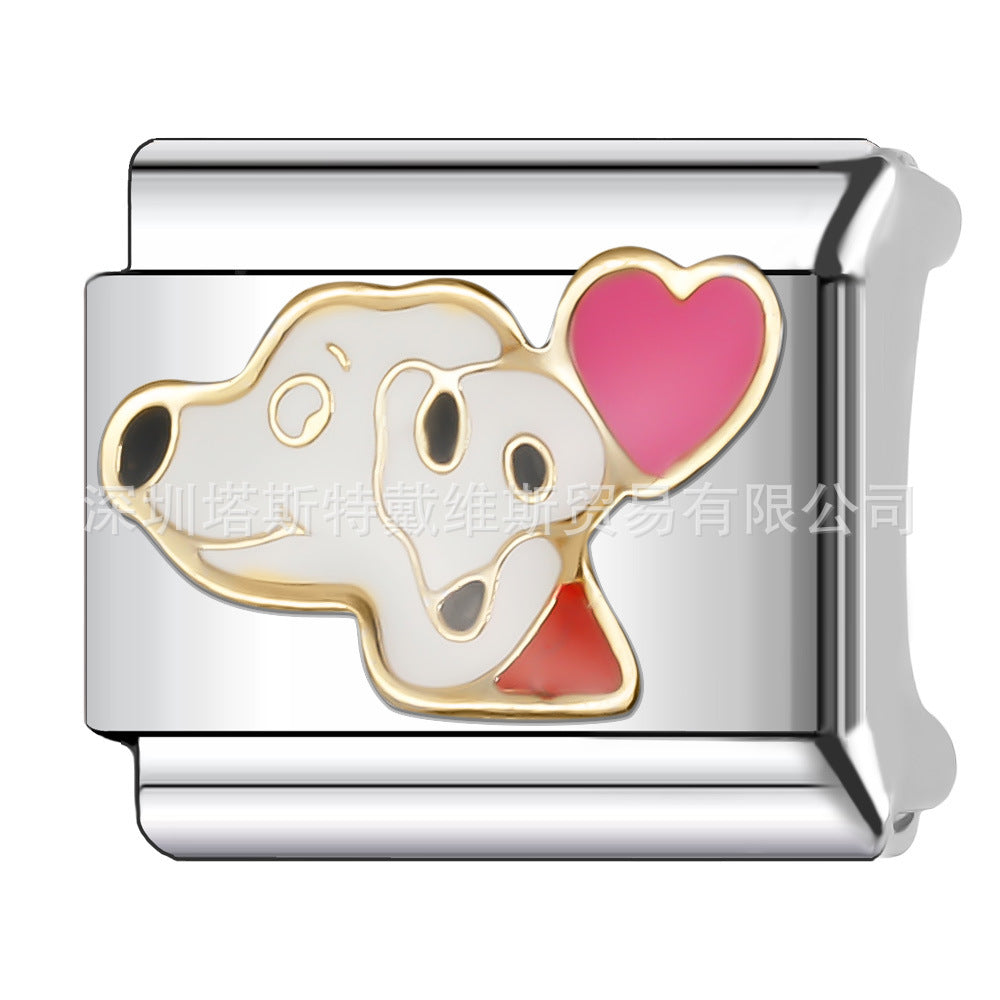 Wholesale  Italian Charm Bracelet 9mm DIY single section Creative Stainless Steel Composable Bracelet