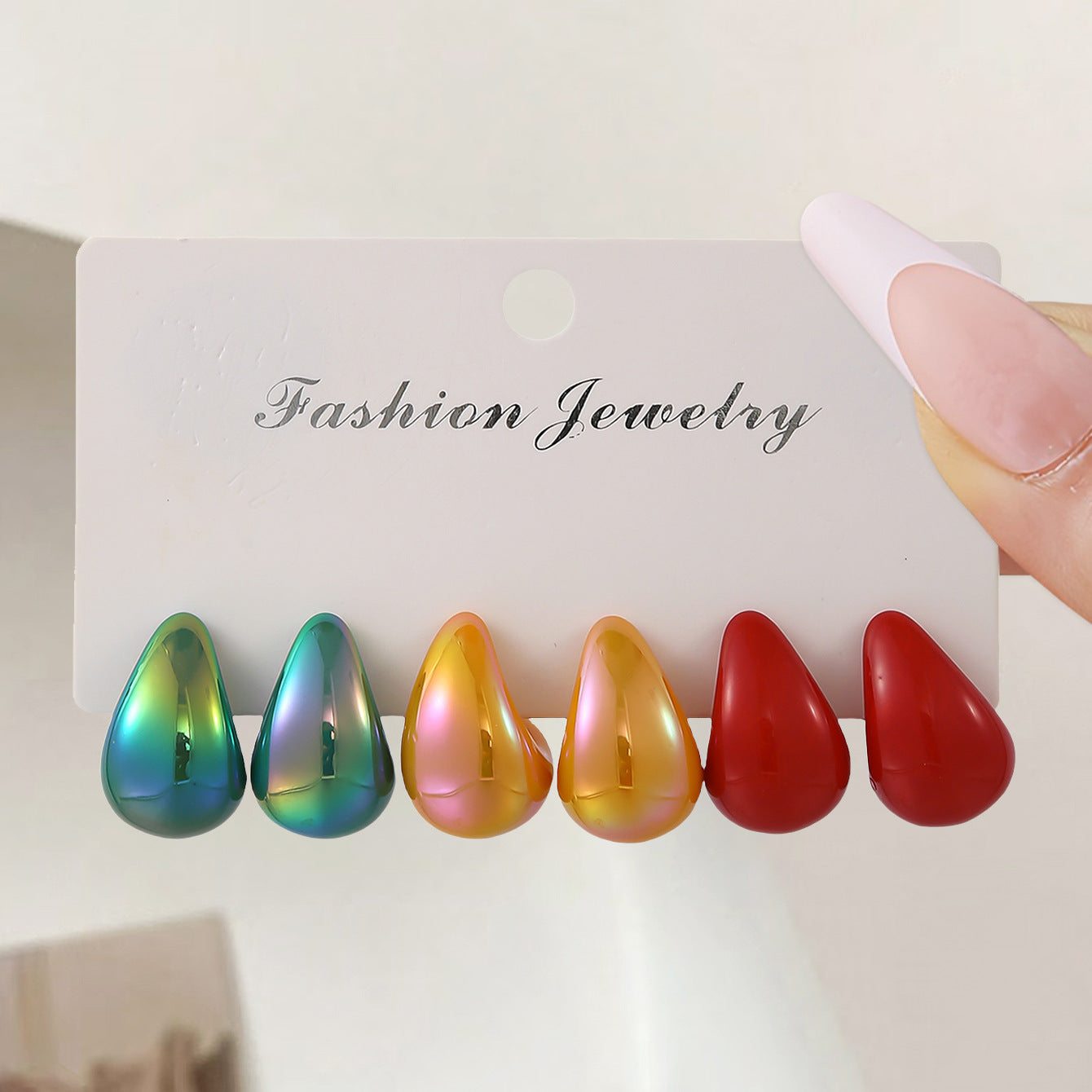 Wholesale Trendy Dopamine Drop Earring Set Stylish Fashion Accessory Mixed Colors Resin Women S Earrings Party Gift