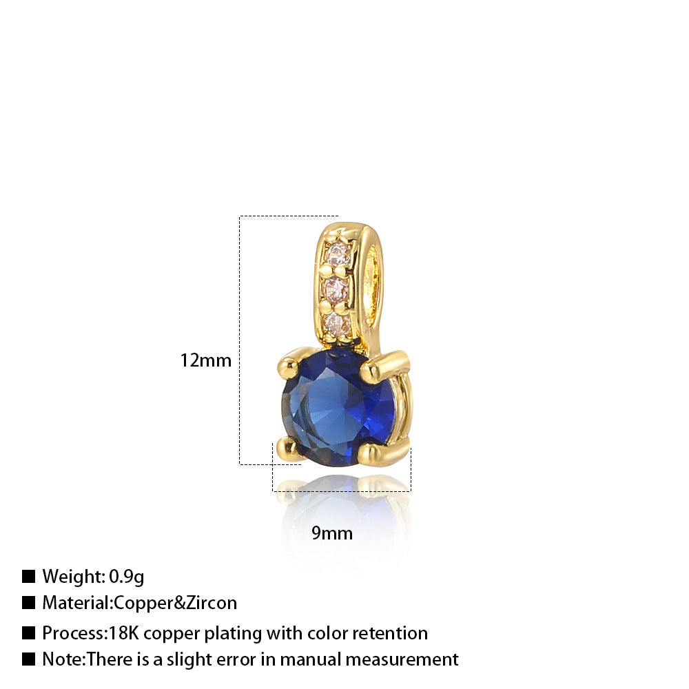 Wholesale Geometric colorful round zircon pendant