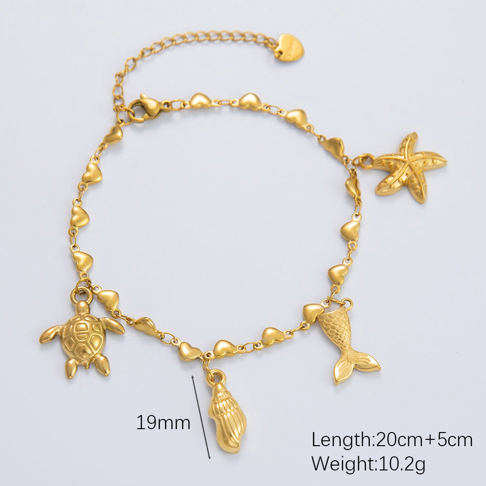 Wholesale Stainless Steel Bracelet Electroplated 18K Gold Anklets Bracelet ACC-AS-YuHui001