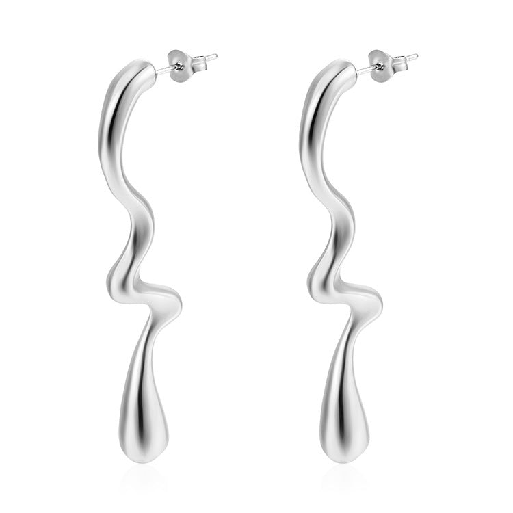 Wholesale Stainless steel 18K gold teardrop earrings