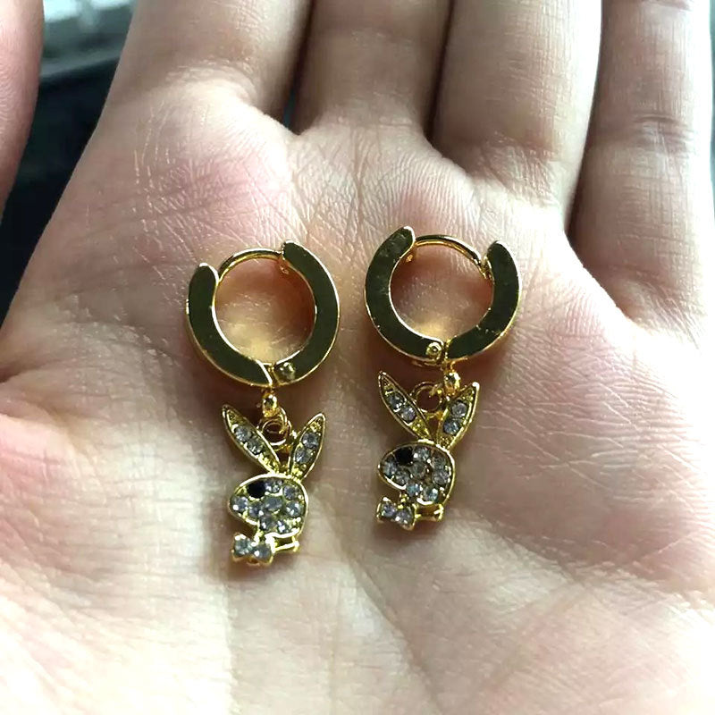 Wholesale Stainless Steel Bunny Punk Earrings Necklace