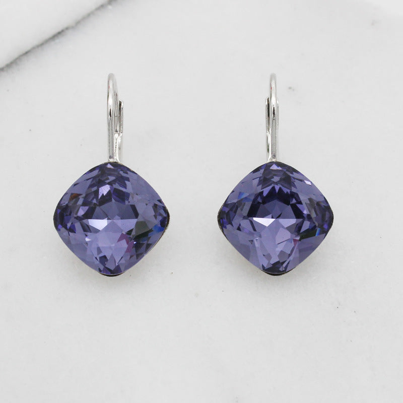 Wholesale magic cube colorful crystal earrings