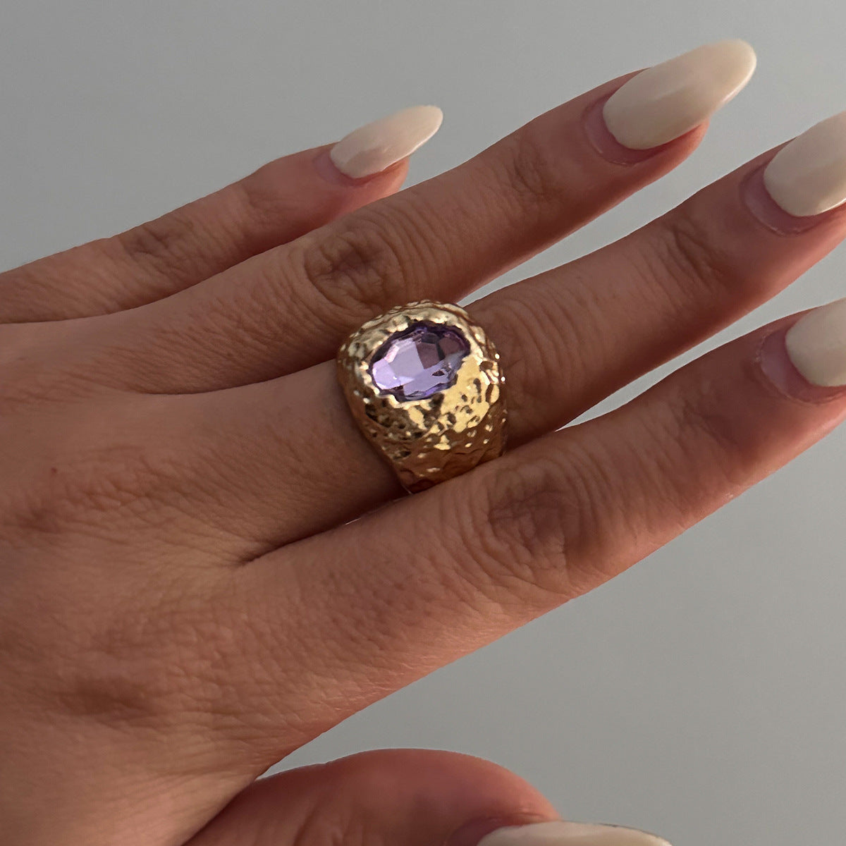 Wholesale Liquid alloy glossy geometric ring set