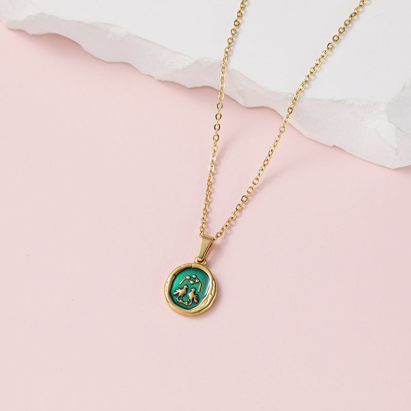 Wholesale Titanium Steel Necklace Moon Clavicle Chain Choker Necklace ACC-NE-Yazhi006