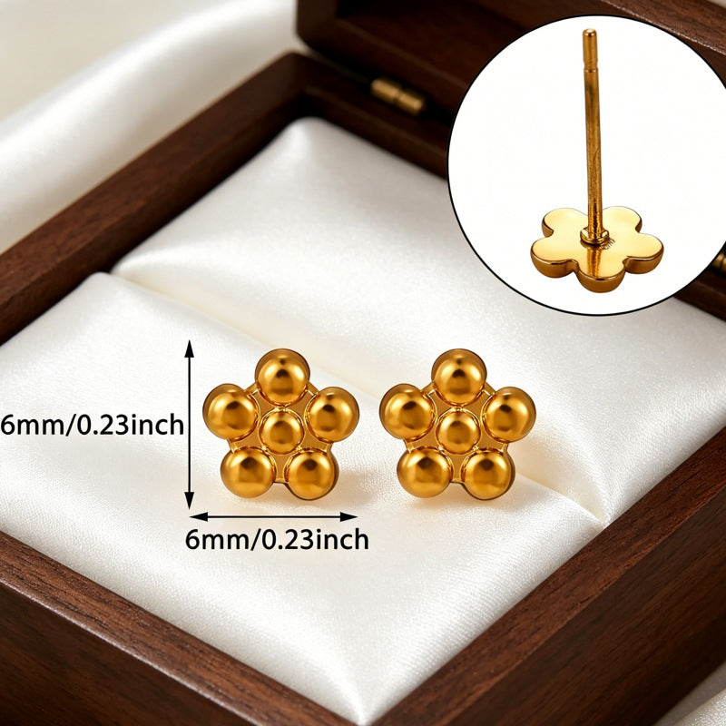 Wholesale 304 Stainless Steel Vacuum Plated Flower Earrings Fashion Jewelry Accessory for Women