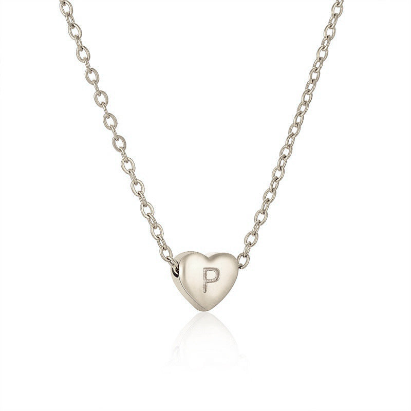 Wholesale titanium steel love letter necklace