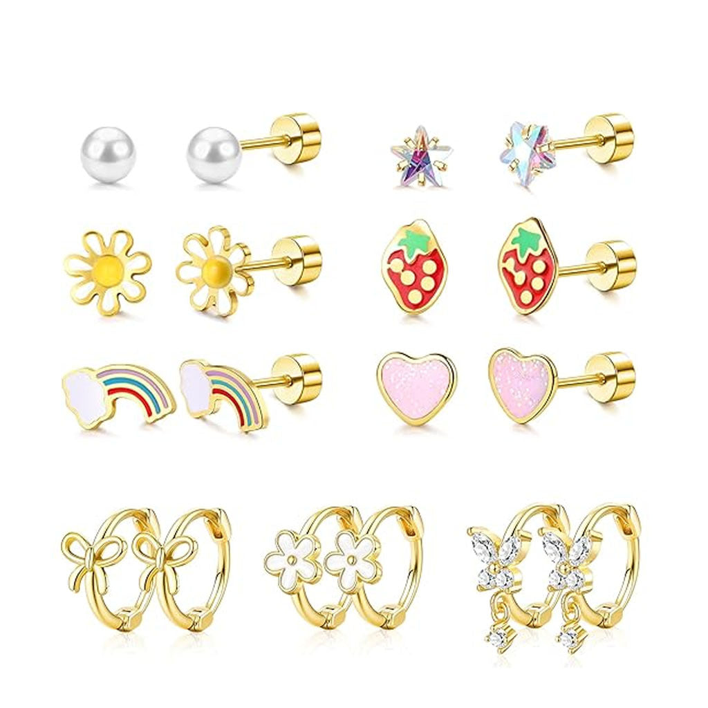 Wholesale Colorful Heart Shaped Threaded Flat Back Stainless Steel Cartilage Stud