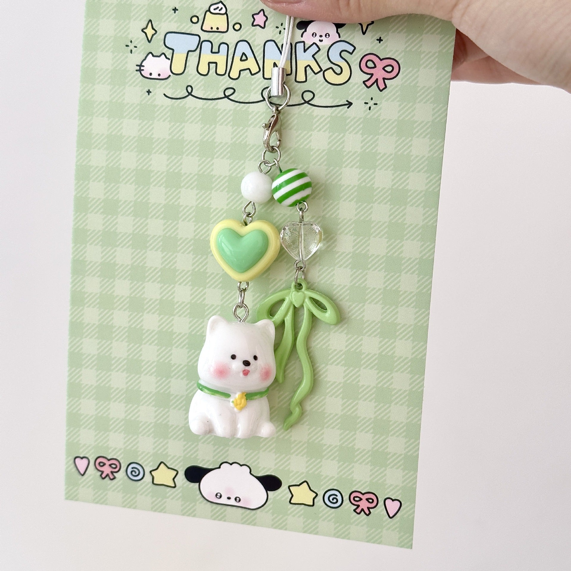 Wholesale Cartoon Cute Puppy Beaded Keychains