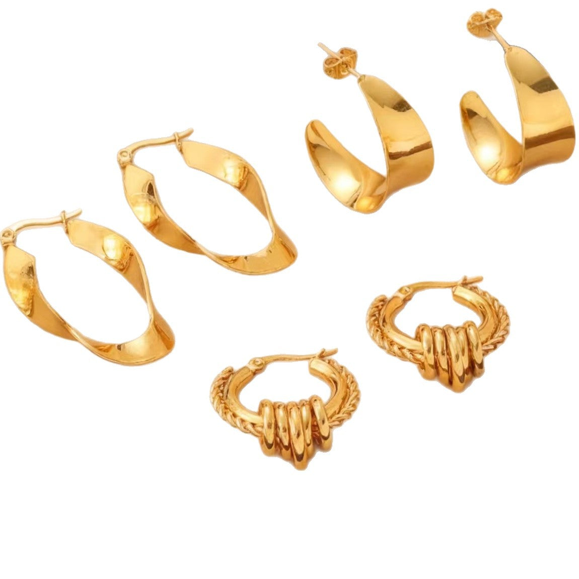 Wholesale titanium steel twisted braid small hoop earrings stainless steel earrings