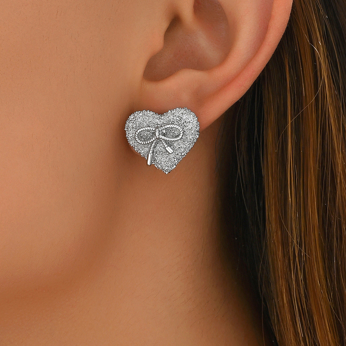 Wholesale Bow Heart Earrings