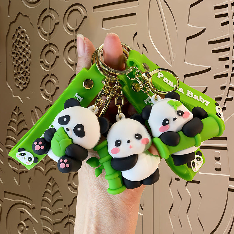 Wholesale Cute Panda Cartoon Keychain Chengdu Souvenir Gift Boutique Car Key Accessory
