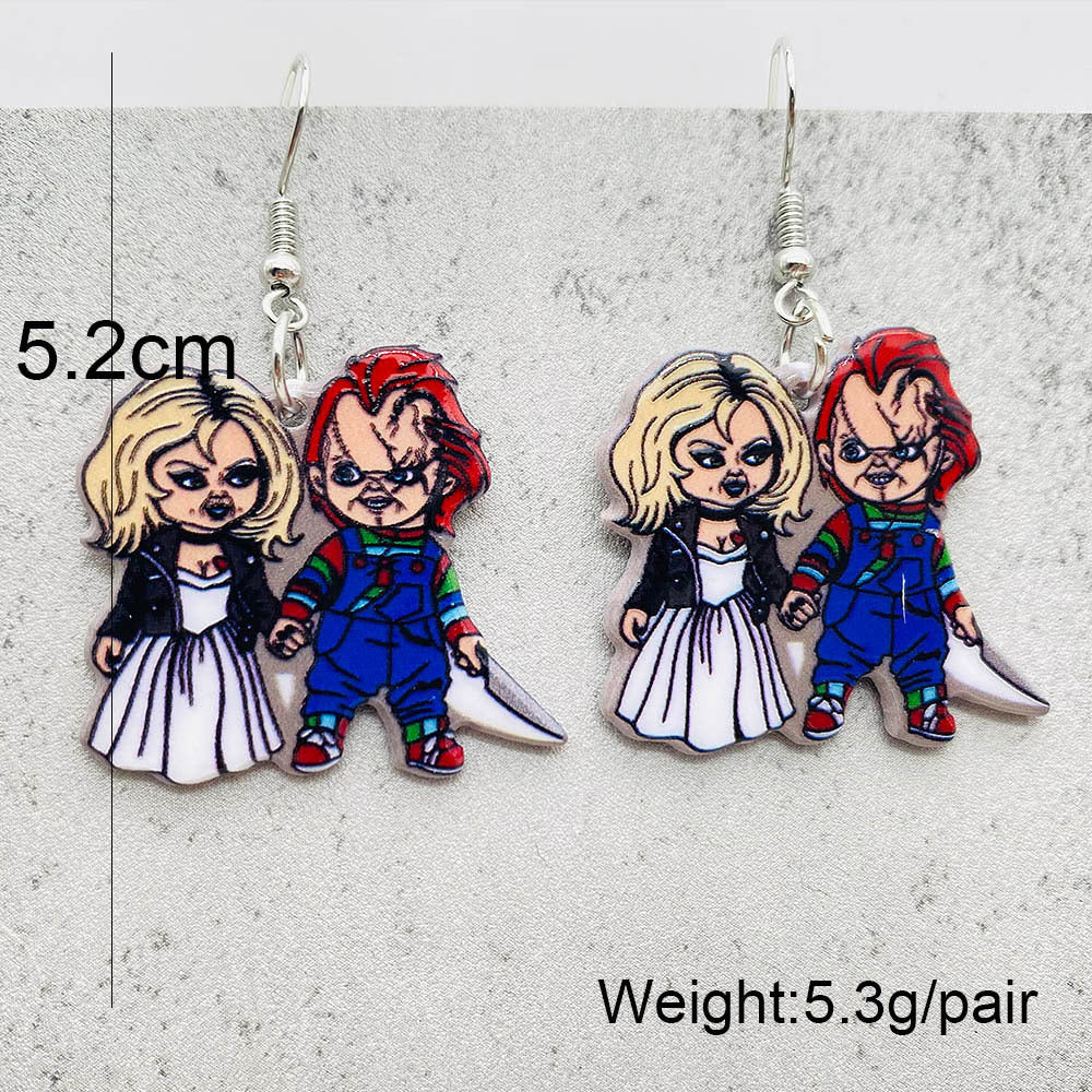 Wholesale  Horror Figure Acrylic Earrings