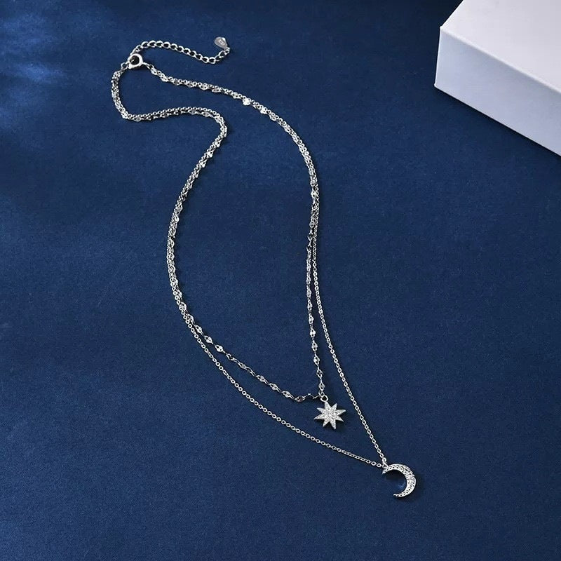 Wholesale Retro Fashion Multi Layer Thin Chain Choker Necklace With Sun Moon Star Pendant Women S Everyday Jewelry Accessory Boutique Resale