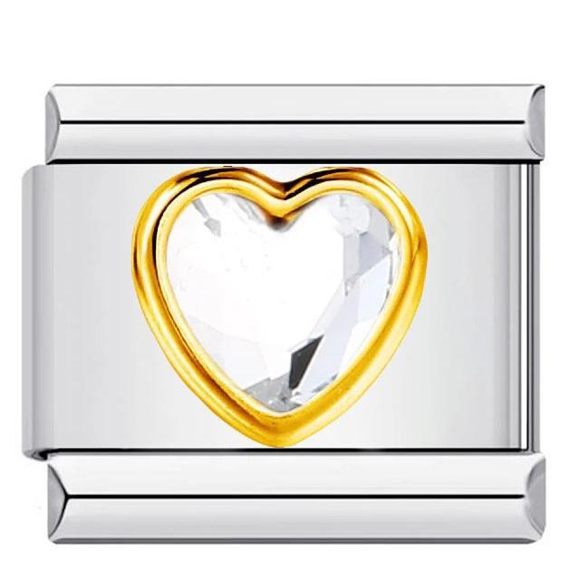 Wholesale DIY Italian Charms Bracelet in Titanium Steel with Rhinestone Hearts,  Fashion Jewelry Accessory