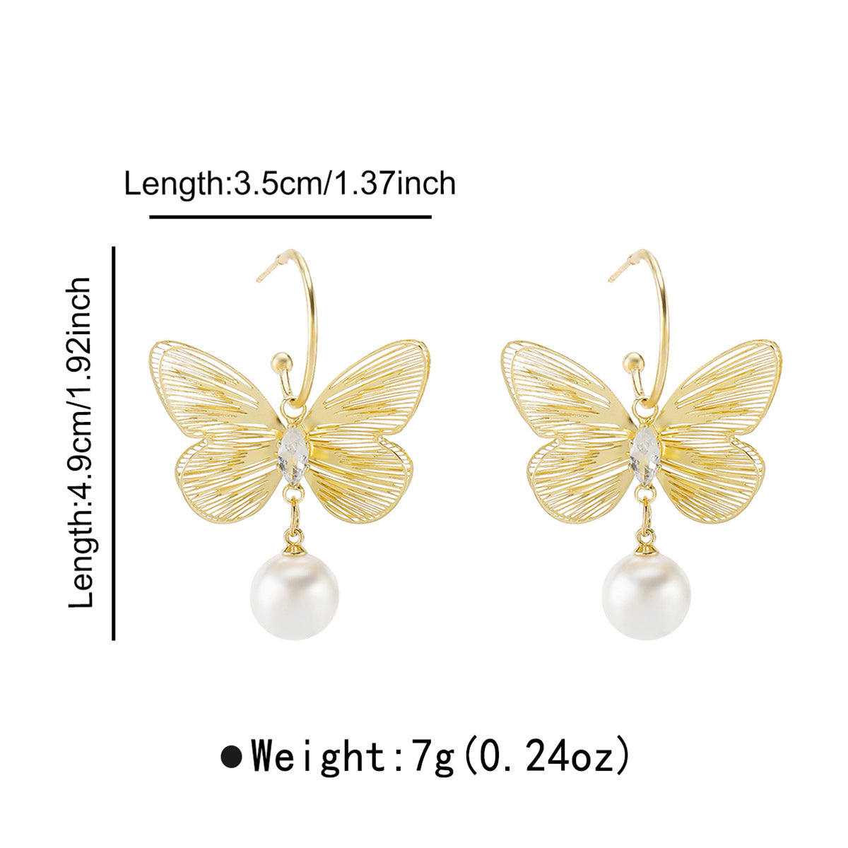 Wholesale Super Fairy Big Butterfly Pearl Earrings for Women