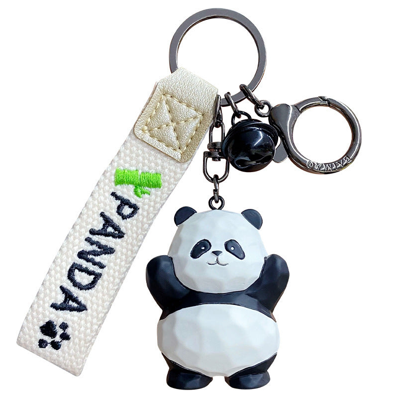 Wholesale Resin Wood Carving Style Panda Keychains ACC-KC-HangLi008