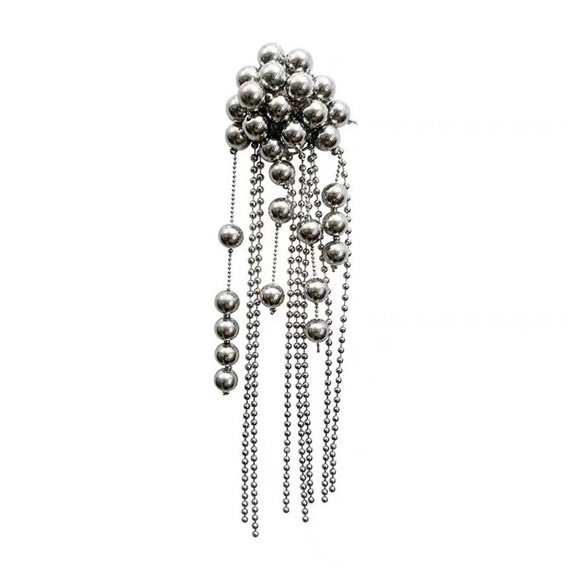Wholesale  Metal Ball Beaded Tassel Long Earrings
