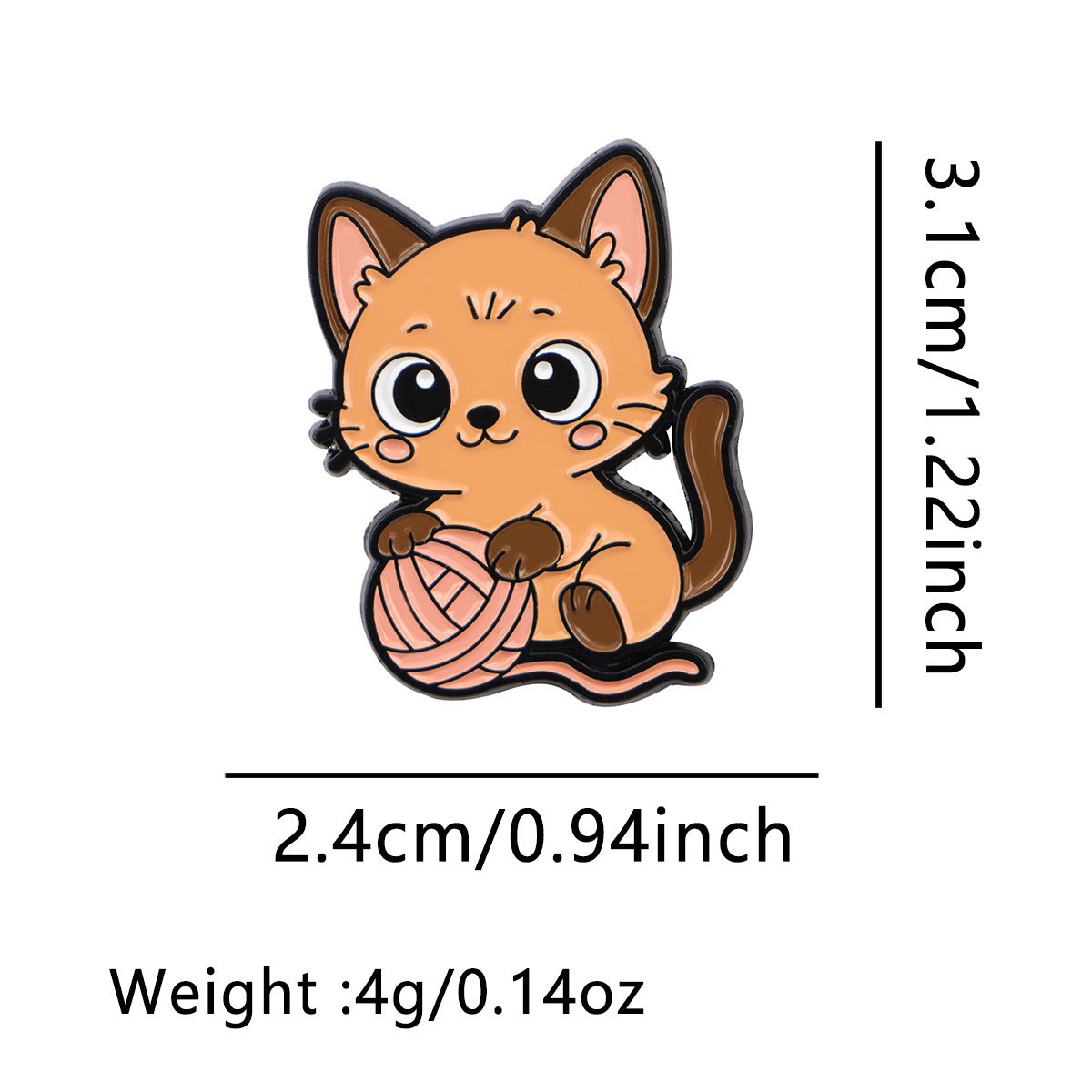Wholesale Cartoon kitten holding a fish brooch