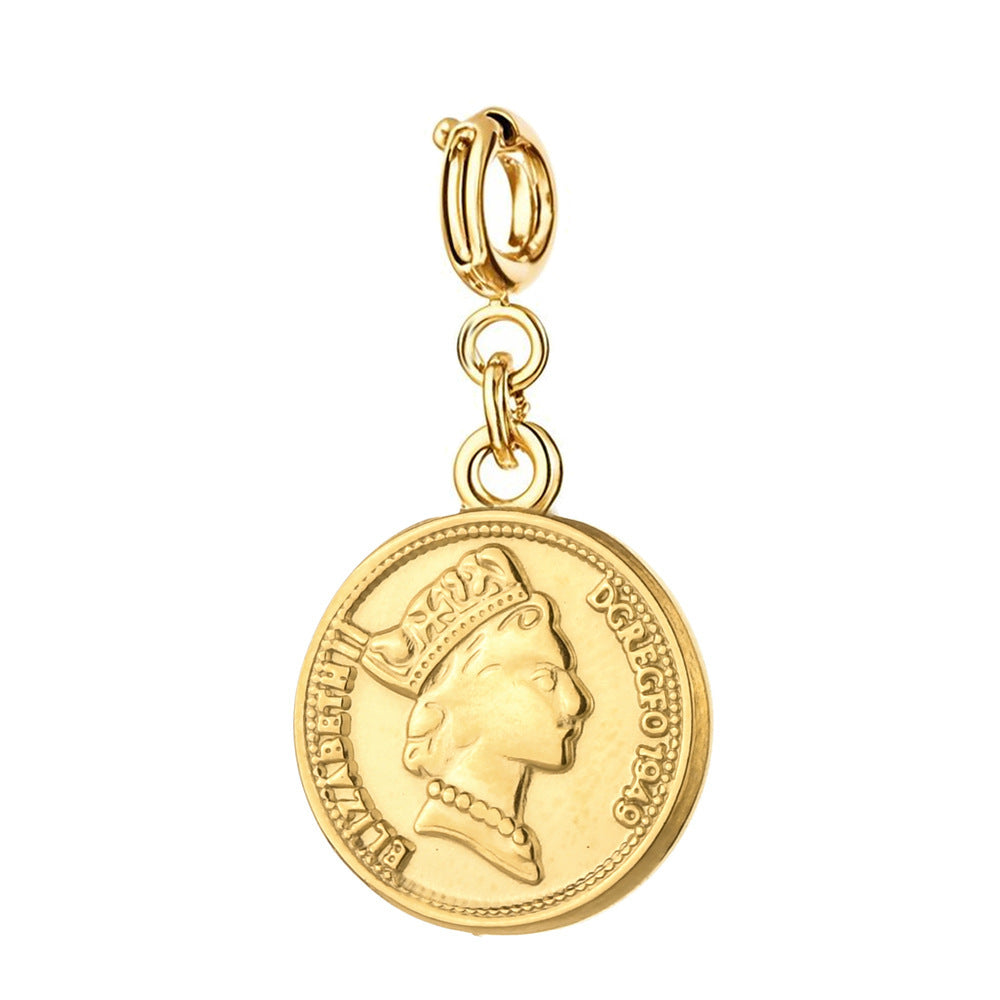 Wholesale European and American Cross-Border Popular Bull Head and Horn Cross Pendant Simple Keychain Bracelet Necklace Pendant Jewelry Accessories